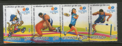 India 2008 Commonwealth Youth Games Setenant Phila-2394 MNH