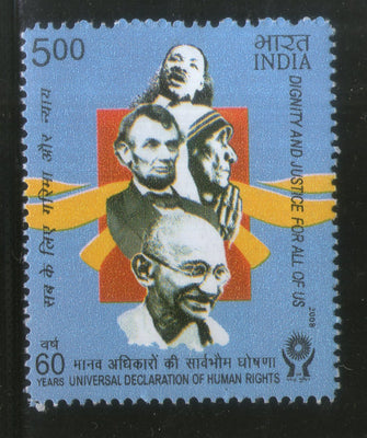 India 2008 Universal Declaration of Human Rights Gandhi Phila-2422 MNH