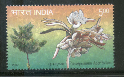 India 2009 Muchkunda Tree Flower Plerospermum Acerifolium Phila-2457 MNH