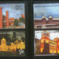 India 2009 Heritage Railway Station Buildings of India Phila-2496-99 4v MNH