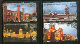 India 2009 Heritage Railway Station Buildings of India Phila-2496-99 4v MNH