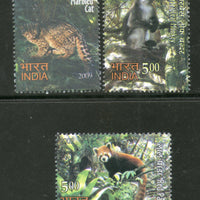 India 2009 Wildlife Animals Rare Fauna of the North East Monkey Big Cat Phila 2505-7 MNH
