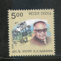 India 2009 R. K. Narayan Writer Phila 2510 MNH