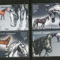 India 2009 Horses of India Phila-2526-29 4v Set MNH