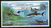 India 2009 Philippines Joints Issue Dolphin & Whale Marine Life Phila 2541 M/s MNH