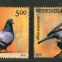 India 2010 Pigeon & House Sparrow Birds 2v Phila 2613-14 MNH