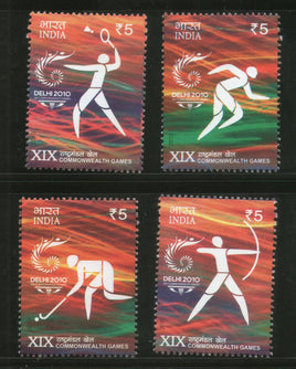 India 2010 XIX Commonwealth Games Delhi Hockey Archery Phila-2632a Set MNH