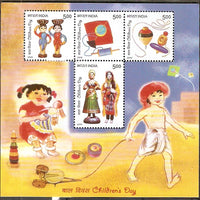 India 2010 Children’s Day Toy Top Kite Doll Phila-2649 M/s MNH