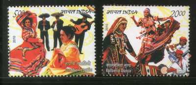 India 2010 India –Mexico Joint Issue Dance Music Phila-2658-59  MNH