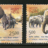 India 2011 Africa India Forum Summit Elephant Wildlife Animal Phila-2703-4 MNH