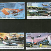 India 2012 100 Years of Civil Aviation Aeroplane Transport Phila-2753a MNH