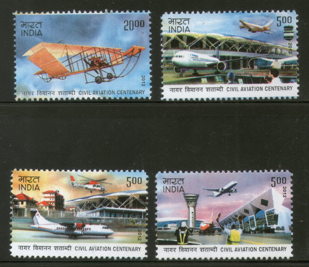 India 2012 100 Years of Civil Aviation Aeroplane Transport Phila-2753a MNH