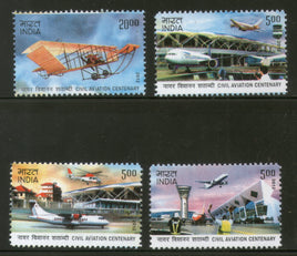 India 2012 100 Years of Civil Aviation Aeroplane Transport Phila-2753a MNH