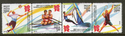 India 2012 London Olympic Games Badminton Sailing Rowing Sport Setenant pair MNH