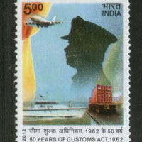 India 2012 50 Years of Customs Act 1v MNH