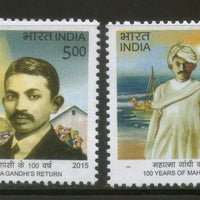 India 2015 100 Years of Mahatma Gandhi's Return From South Africa Ship 2v MNH