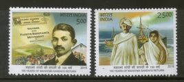 India 2015 100 Years of Mahatma Gandhi's Return From South Africa Ship 2v MNH