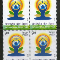 India 2015 International Day of Yoga Health Fitness Phila 2990 Blk/4 MNH