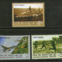 India 2015 1965 India Pakistan War Navy Air Force Ship Military 3v MNH