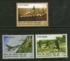 India 2015 1965 India Pakistan War Navy Air Force Ship Military 3v MNH
