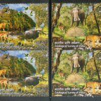 India 2015 Zoological Survey Wildlife Elephant Tiger Lion Peacock Deer Blk/4 MNH