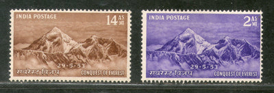 India 1953 Conquest of Mount Everest Mountain Phila-308-9 MNH