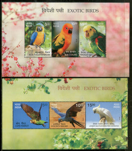 India 2016 Exotic Birds Parrots Blue Throated Macaw Phila 3118-a 2 M/s MNH