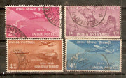 India 1954 Postage Stamp Centenary Mail & Airmail Transport Phila-312-15 Used Set