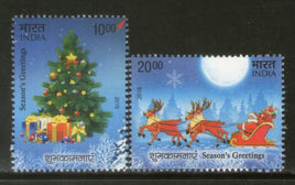 India 2016 Seasons Greetings Christmas Festival Phila 3124-25 MNH