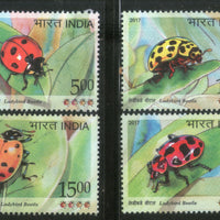 India 2017 Ladybird Beetle Insect Animals Wildlife 4v MNH - Phil India Stamps