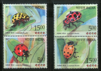 India 2017 Ladybird Beetle Insect Animals Wildlife Fauna Se-Tenant MNH # C - Phil India Stamps