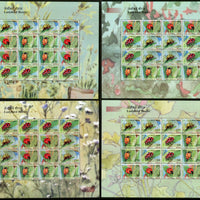 India 2017 Ladybird Beetle Insect Animals Wildlife Fauna Set of 4 Diff Sheetlets MNH