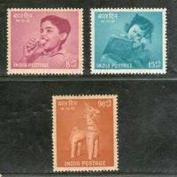 India 1957 National Children's Day Phila-324-26 MNH