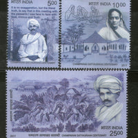 India 2017 Mahatma Gandhi Champaran Satyagraha Centenary Farmers 3v MNH - Phil India Stamps