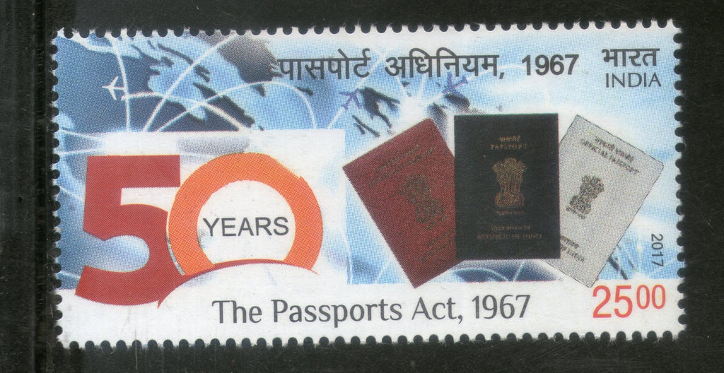 India 2017 Indian Passports Act 1967 1v MNH - Phil India Stamps