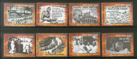 India 2017 Freedom Movement Quit India Mahatma Gandhi Non-Voilence 8v Set MNH - Phil India Stamps