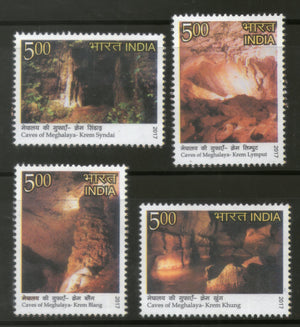 India 2017 Caves of Meghalaya Rock Mountain Nature 4v MNH - Phil India Stamps