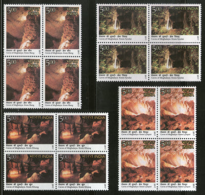 India 2017 Caves of Meghalaya Rock Mountain Nature BLk/4 MNH - Phil India Stamps