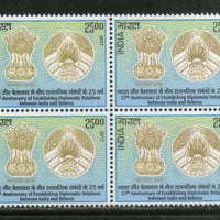 India 2017 Belarus Between Establishing Diplomatic Relation Ashoka Pillar BLK/4 MNH - Phil India Stamps