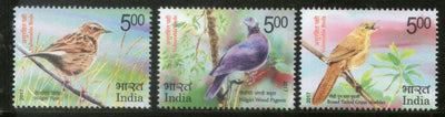 India 2017 Vulnerable Birds Nilgiri Pigeon Wablar Pipat Wildlife Fauna 3v MNH - Phil India Stamps