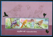 India 2017 Vulnerable Birds Nilgiri Pigeon Warbler Pipit Wildlife Fauna M/s MNH - Phil India Stamps