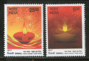 India 2017 Hindu Festival of Lights Diwali Joints Issue with Canada 2v MNH - Phil India Stamps