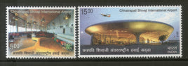 India 2017 Chhatrapati Shivaji International Airport Old & New Aviation 2v MNH - Phil India Stamps