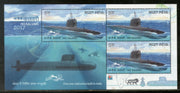 India 2017 INS Kalvari Submarine Arm Indian Navy Ship Sheetlet MNH - Phil India Stamps