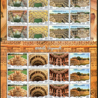 India 2017 Step Wells Ancient Baori Architecture set of 4 Sheetlets MNH - Phil India Stamps