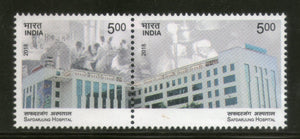 India 2018 Safdarjung Hospital Architecture Health SeTenant Pair MNH - Phil India Stamps