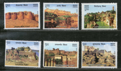 India 2018 Hill Forts of Rajasthan Tourism Place Architecture 6v Set MNH