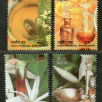 India 2019 Indian Perfumes Sandalwood & Jasmine Flower Fragrance Stamps 4v MNH