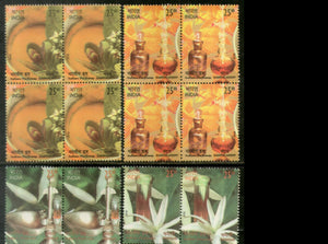India 2019 Indian Perfumes Sandalwood & Jasmine Flower Fragrance Stamps BLK/4 MNH