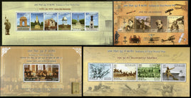 India 2019 Indians in 1st World War Battle Field Memorials Aviation Military Set of 4 M/s MNH